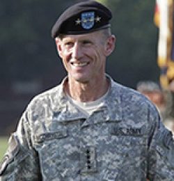 Stanley McChrystal Gen. Stanley McChrystal reviews troops for the last time as he is honored at a retirement ceremony at Fort McNair in Washington, Friday, July 23, 2010. McChrystal's illustrious career came to an abrupt end when he resigned as the top U.S. commander in Afghanistan after he and his staff were quoted in a Rolling Stone magazine article criticizing and mocking key Obama Administration officials. (AP Photo/J. Scott Applewhite)